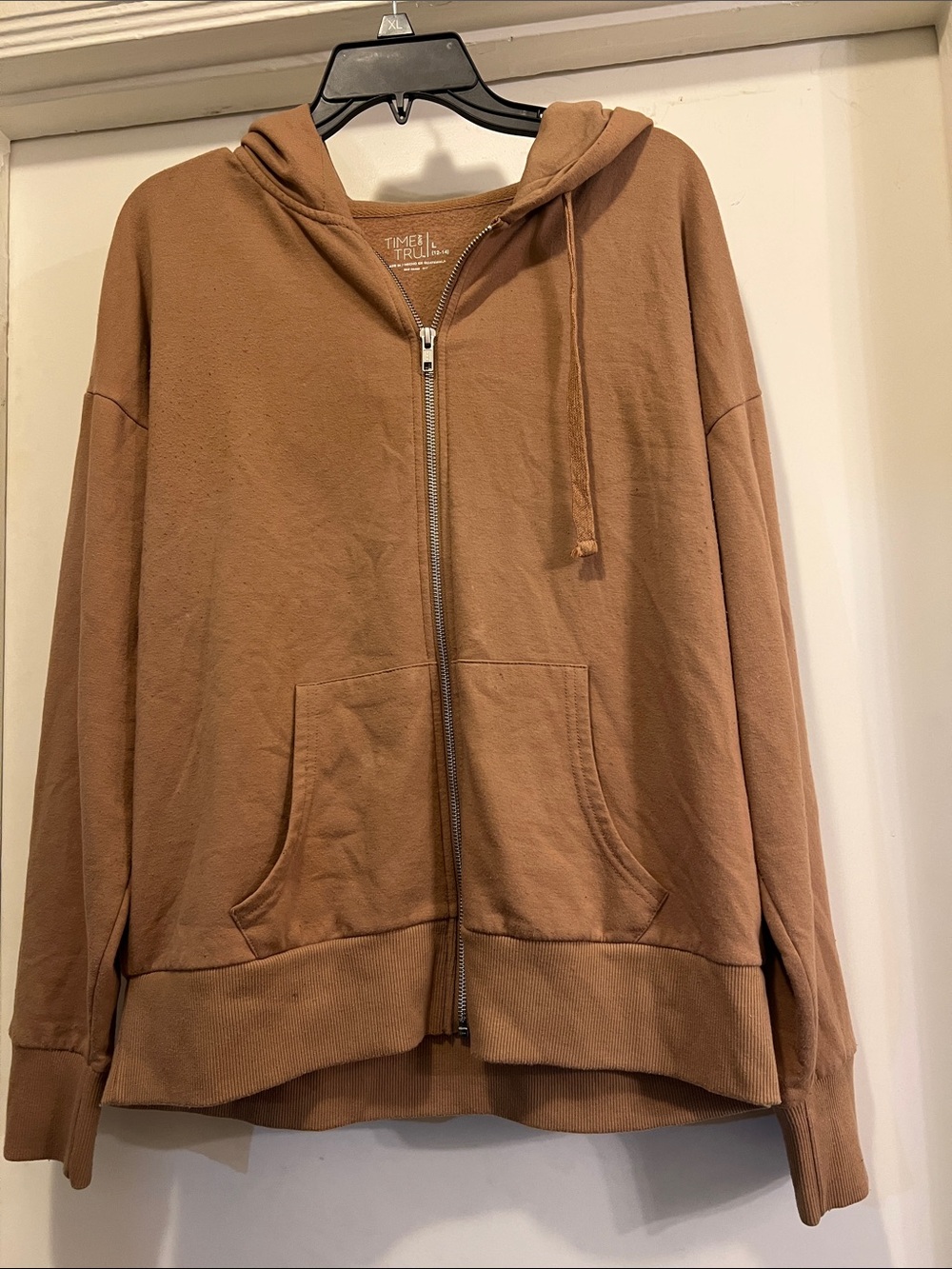 Time and Tru Caramel Brown Full-Zip Hoodie
